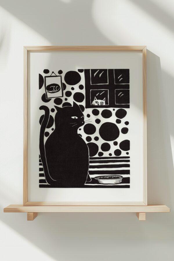 Black cat wants dinner